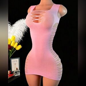 Elegant Pink Cut-Out Bodycon Dress